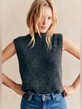 Sézane Gustave Jumper in Charcoal Grey, Size XS
